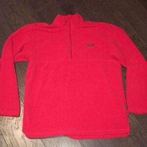 Jack Wolfskin Red T Neck 1/4” Zip technophile Fleece Sweatshirt Sweater Shirt
